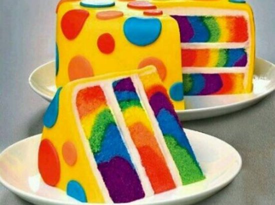 Κέικ στα χρώματα του Ουράνιου τόξου – Βίντεο