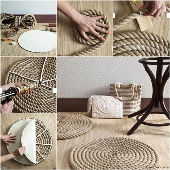 DIY Απλό Χαλί από σχοινί