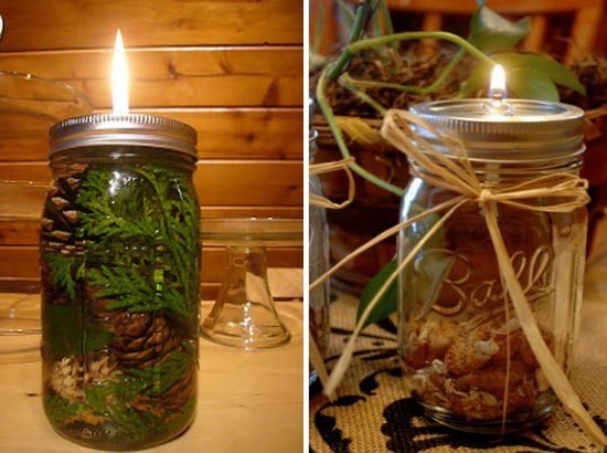 Καντηλάκια από γυάλινα βάζα