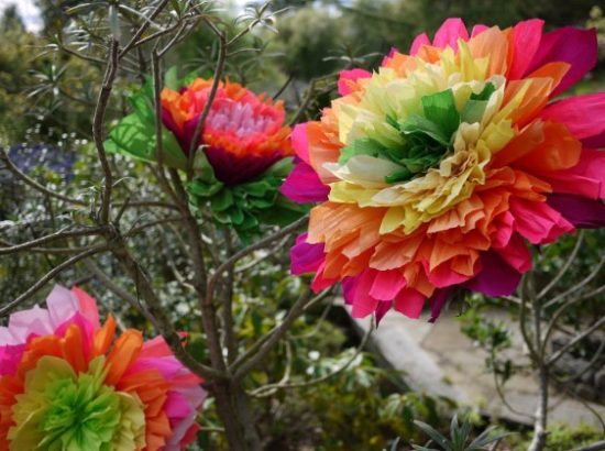 Λουλούδια από χαρτί κρεπ