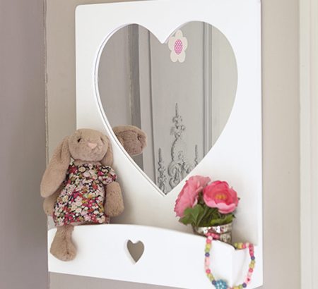 Diy καθρέφτης καρδιά για το δωμάτιο μικρού κοριτσιού