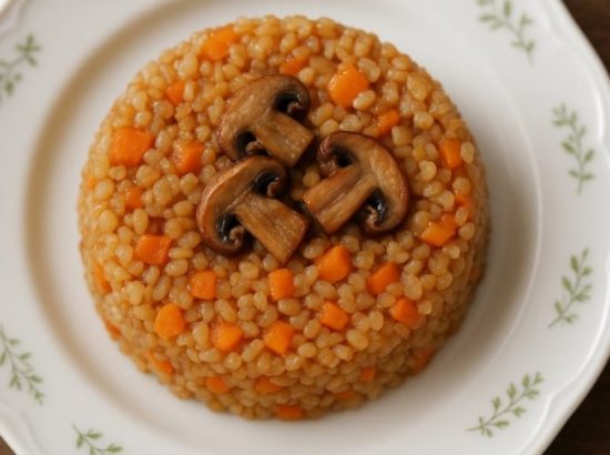 Νηστίσιμο πλιγούρι με μανιτάρια και διάφορα λαχανικά