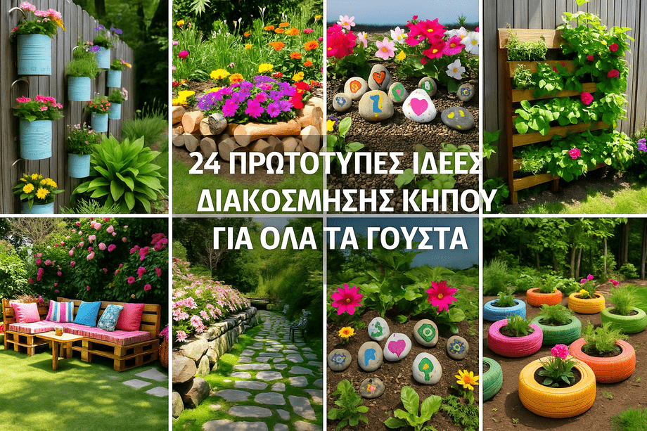 24 Πρωτότυπες Ιδέες Διακόσμησης Κήπου για Όλα τα Γούστα