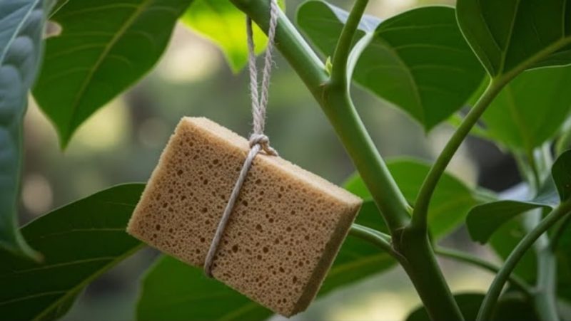 Κρεμάστε ένα Σφουγγάρι στο Φυτό σας και Δείτε Τι Συμβαίνει: Ο Απόλυτος Φυσικός Τρόπος για Προστασία από Έντομα